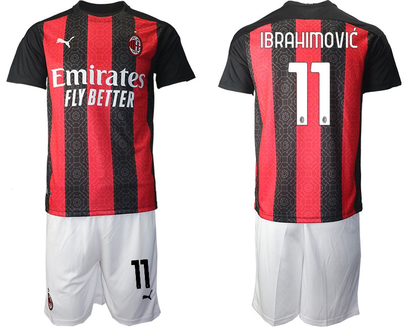 Men 2020-2021 club AC milan home #11 red Soccer Jerseys->ac milan jersey->Soccer Club Jersey